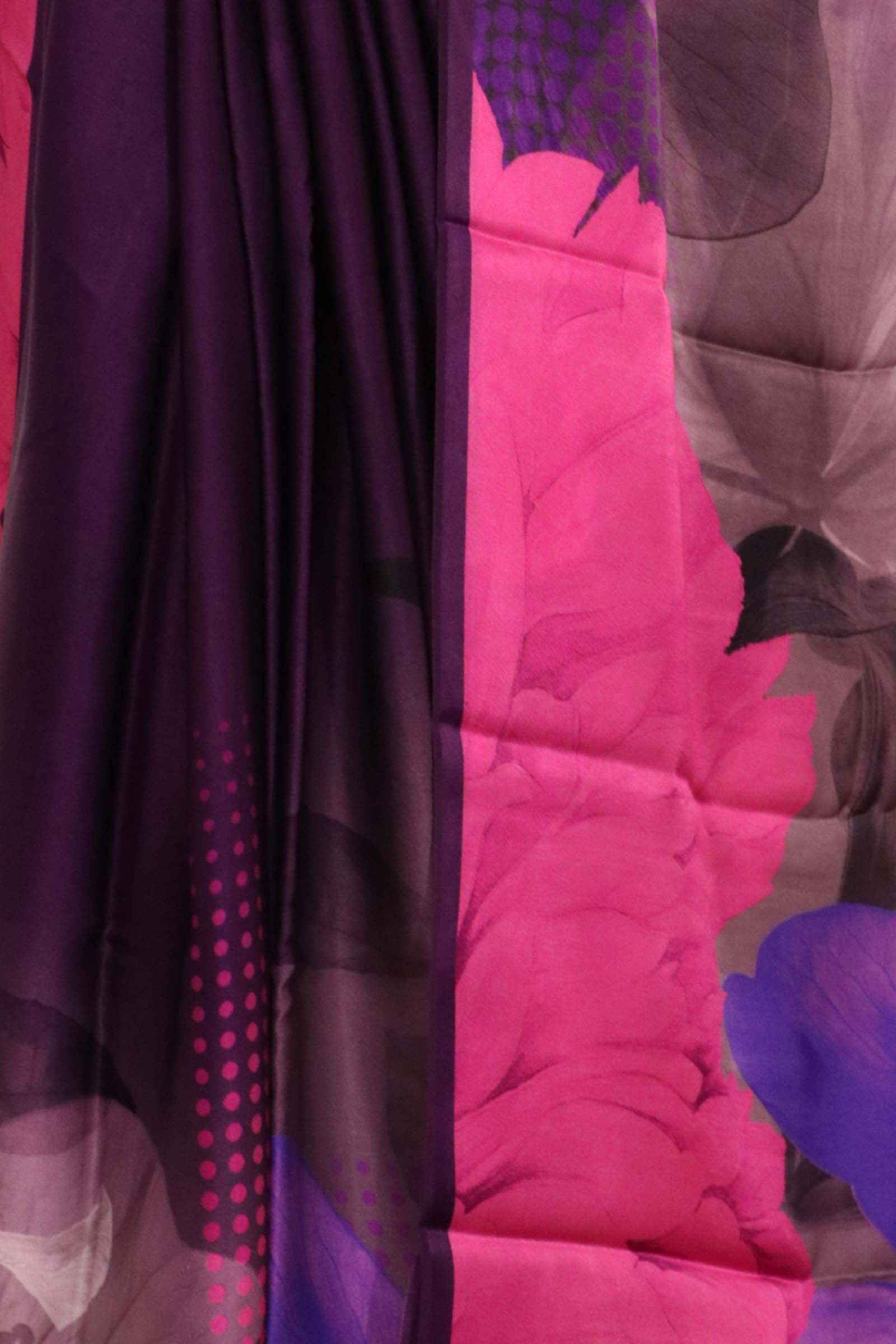 Designer Floral Pure Satin Crepe Silk Saree AL211509